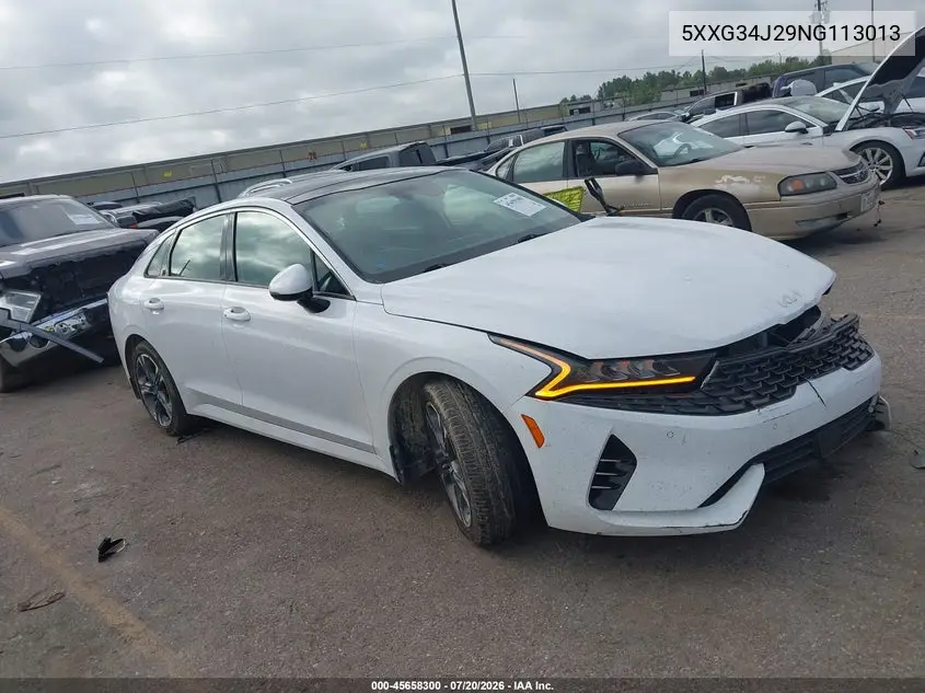 2022 Kia K5 Ex VIN: 5XXG34J29NG113013 Lot: 45658300