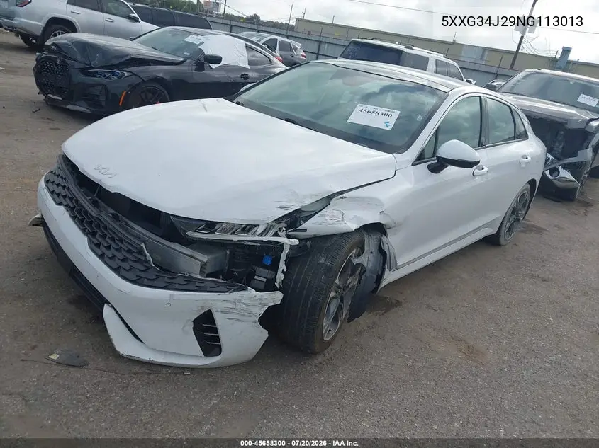 2022 Kia K5 Ex VIN: 5XXG34J29NG113013 Lot: 45658300
