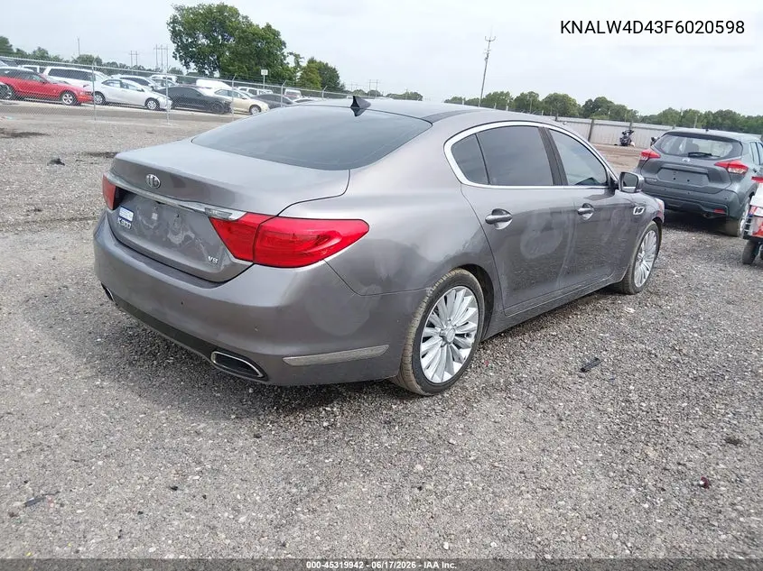 2015 Kia K900 Luxury VIN: KNALW4D43F6020598 Lot: 45319942