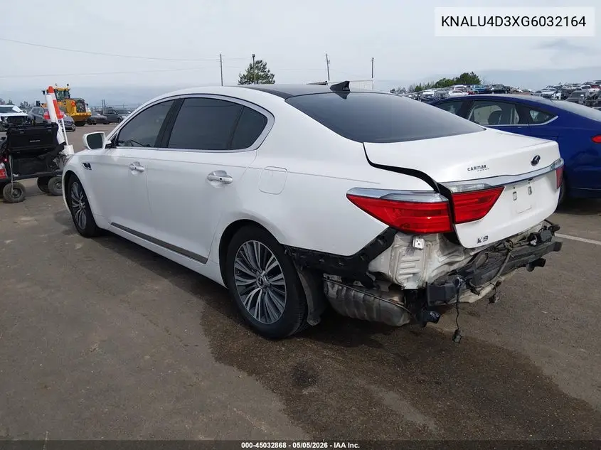 2016 Kia K900 Luxury 3.8L VIN: KNALU4D3XG6032164 Lot: 45032868