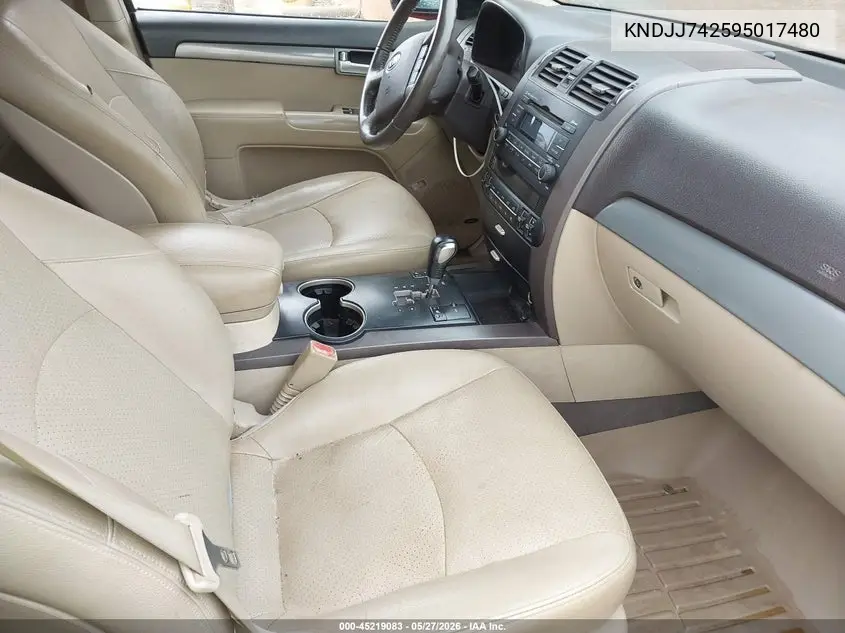 2009 Kia Borrego Ex V8 VIN: KNDJJ742595017480 Lot: 45219083
