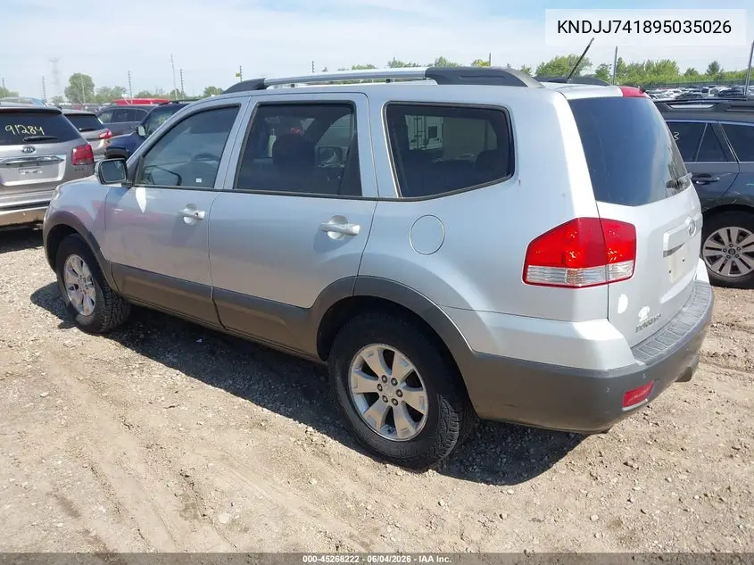 2009 Kia Borrego Lx VIN: KNDJJ741895035026 Lot: 45268222