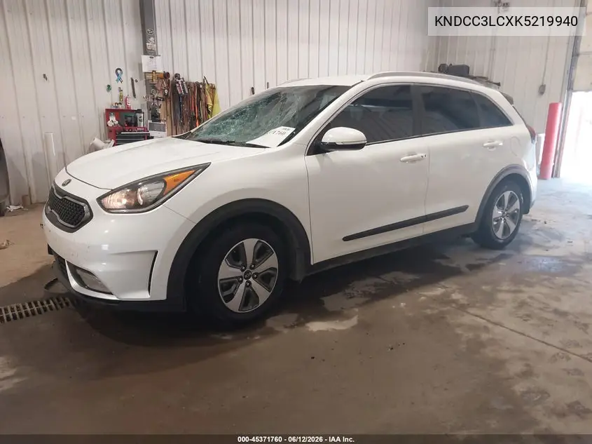 2019 Kia Niro Ex VIN: KNDCC3LCXK5219940 Lot: 45371760