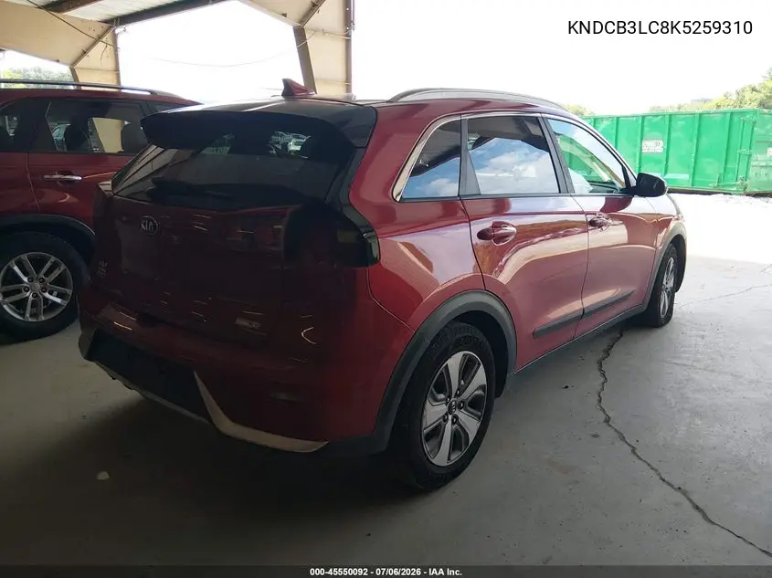 2019 Kia Niro Lx VIN: KNDCB3LC8K5259310 Lot: 45550092