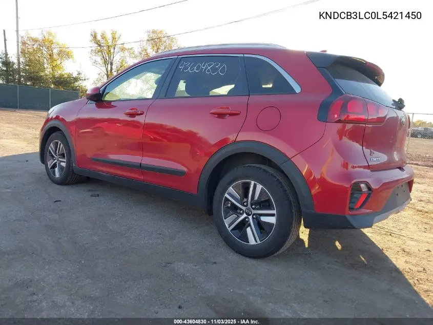 KNDCB3LC0L5421450 2020 Kia Niro Lxs