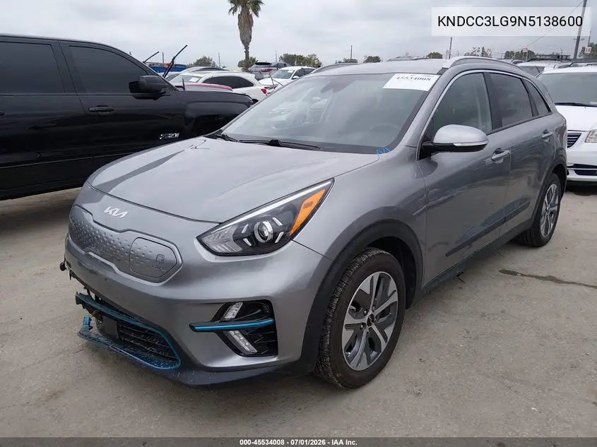 2022 Kia Niro Ev Ex VIN: KNDCC3LG9N5138600 Lot: 45534008