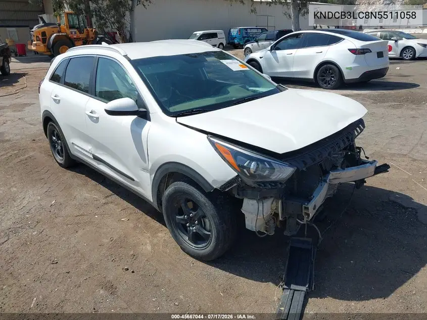 2022 Kia Niro Lx VIN: KNDCB3LC8N5511058 Lot: 45667044
