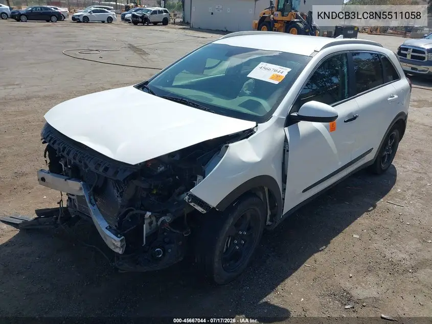 2022 Kia Niro Lx VIN: KNDCB3LC8N5511058 Lot: 45667044