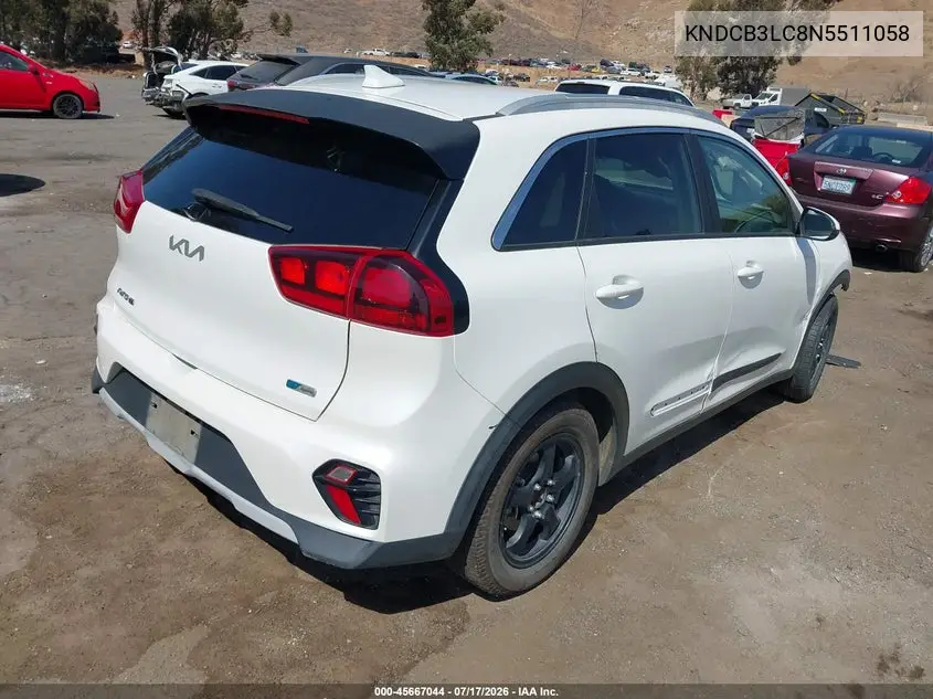 2022 Kia Niro Lx VIN: KNDCB3LC8N5511058 Lot: 45667044