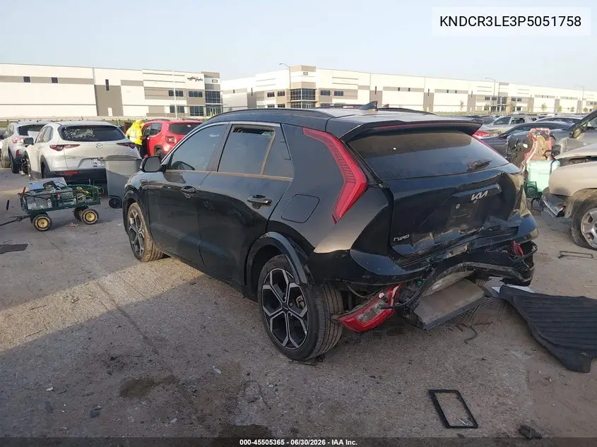 2023 Kia Niro Ex Touring VIN: KNDCR3LE3P5051758 Lot: 45505365