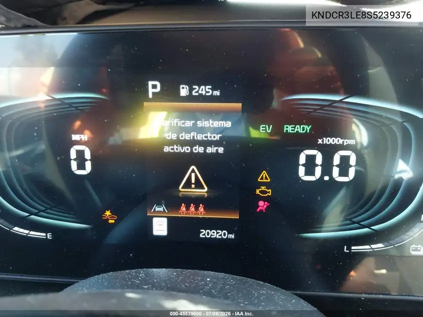 2025 Kia Niro Ex VIN: KNDCR3LE8S5239376 Lot: 45539600