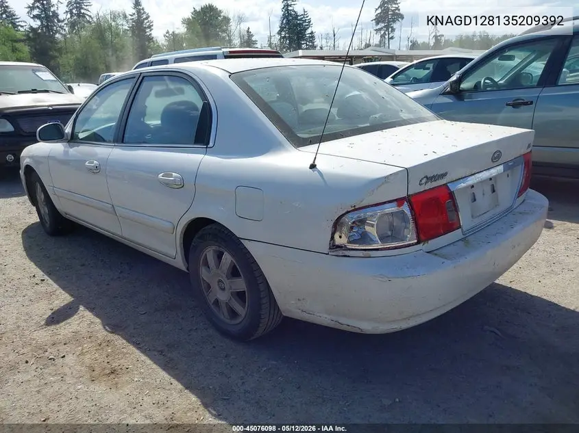 2003 Kia Optima Lx V6/Se V6 VIN: KNAGD128135209392 Lot: 45076098