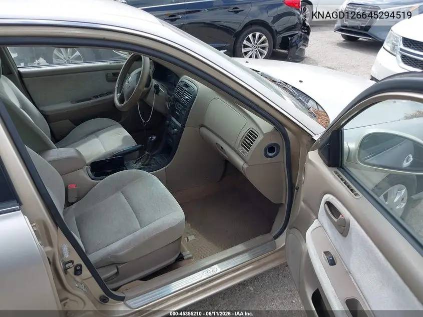 2004 Kia Optima Ex/Lx VIN: KNAGD126645294519 Lot: 45355210