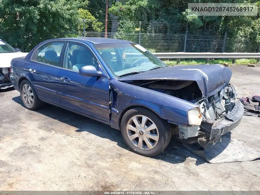2004 Kia Optima Ex V6/Lx V6 VIN: KNAGD128745268917 Lot: 45635819