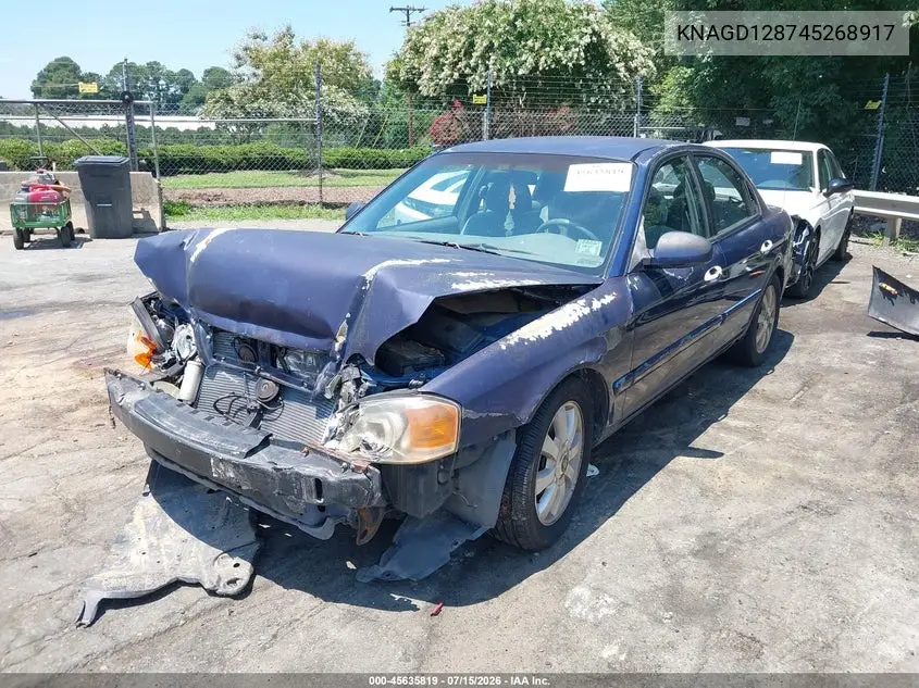 2004 Kia Optima Ex V6/Lx V6 VIN: KNAGD128745268917 Lot: 45635819