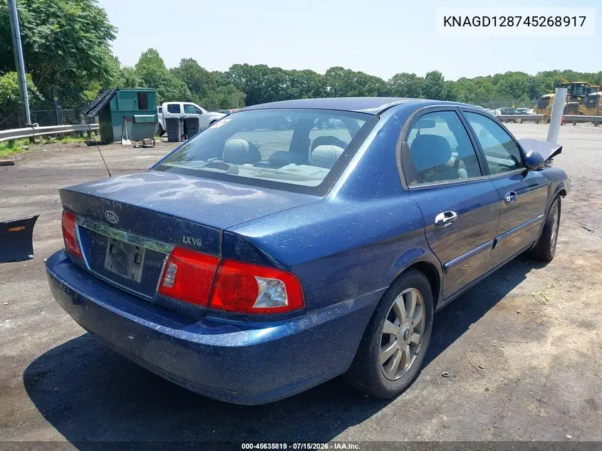 2004 Kia Optima Ex V6/Lx V6 VIN: KNAGD128745268917 Lot: 45635819