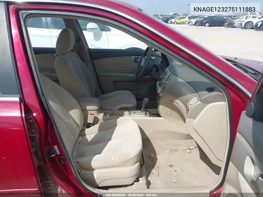 2007 Kia Optima Lx VIN: KNAGE123275111883 Lot: 45498540