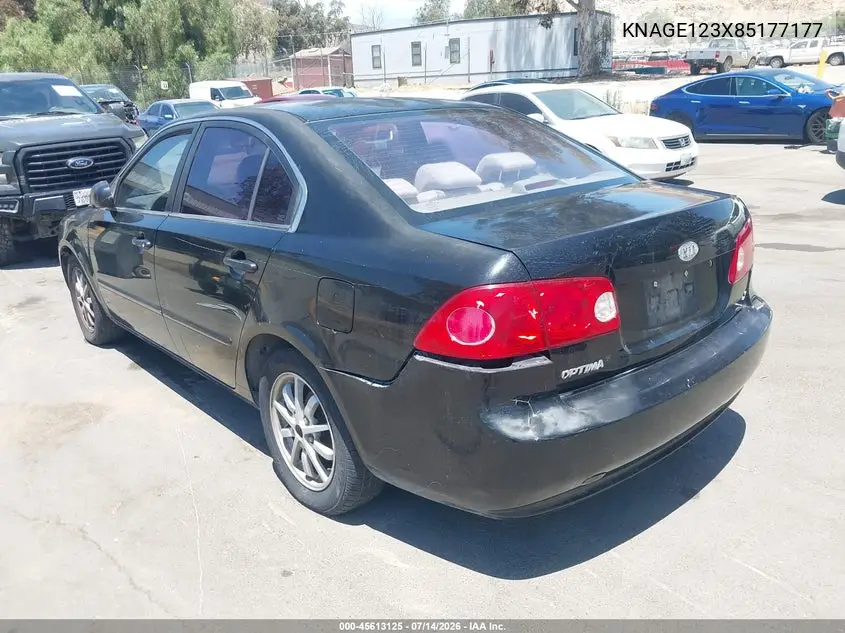 2008 Kia Optima Lx VIN: KNAGE123X85177177 Lot: 45613125