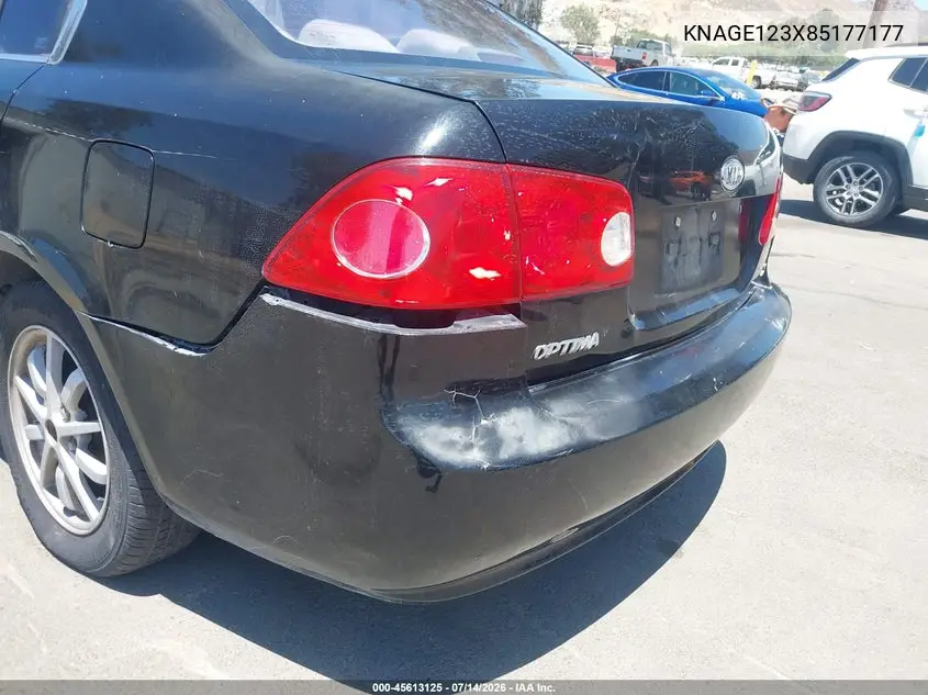 2008 Kia Optima Lx VIN: KNAGE123X85177177 Lot: 45613125