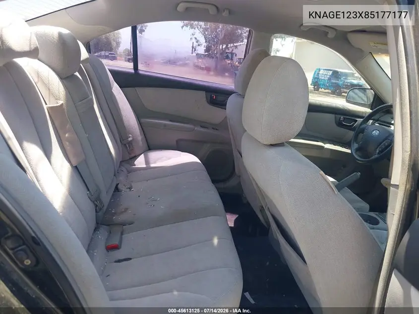 2008 Kia Optima Lx VIN: KNAGE123X85177177 Lot: 45613125
