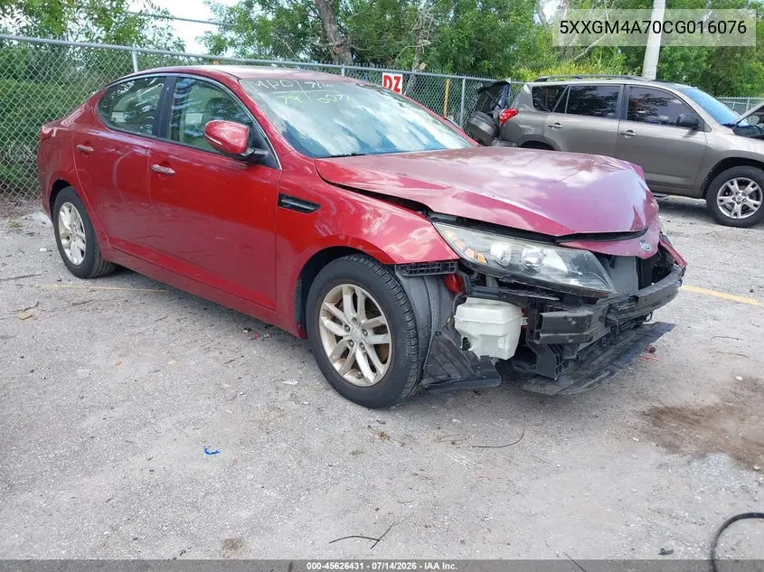 2012 Kia Optima Lx VIN: 5XXGM4A70CG016076 Lot: 45626431