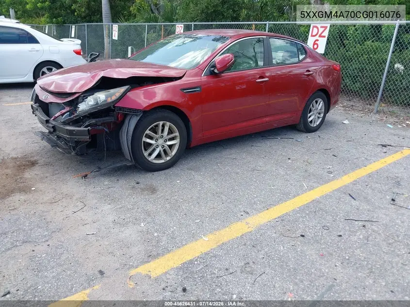 2012 Kia Optima Lx VIN: 5XXGM4A70CG016076 Lot: 45626431