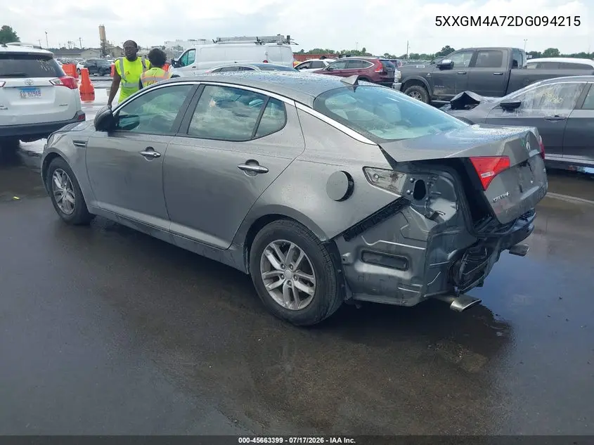 2013 Kia Optima Lx VIN: 5XXGM4A72DG094215 Lot: 45663399