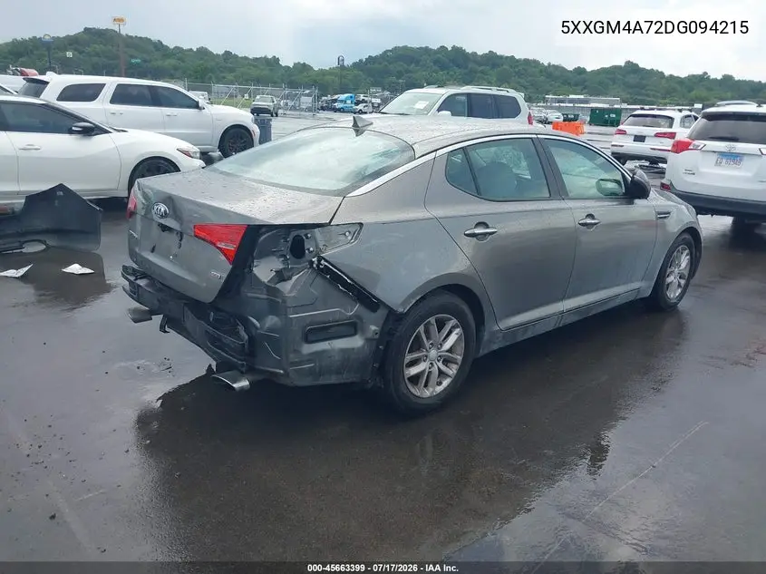 2013 Kia Optima Lx VIN: 5XXGM4A72DG094215 Lot: 45663399