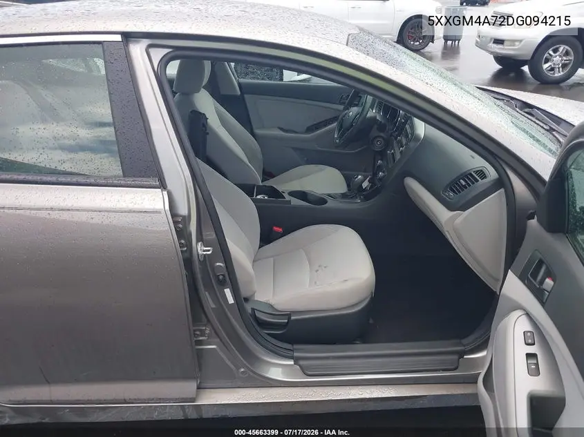 2013 Kia Optima Lx VIN: 5XXGM4A72DG094215 Lot: 45663399