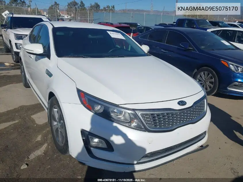 KNAGM4AD9E5075170 2014 Kia Optima Hybrid Lx