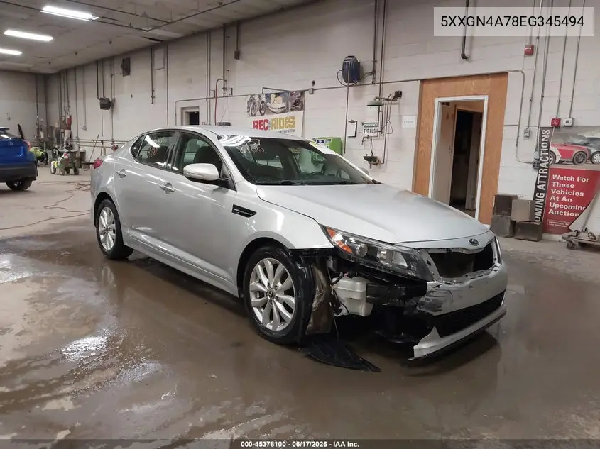 2014 Kia Optima Ex VIN: 5XXGN4A78EG345494 Lot: 45378100