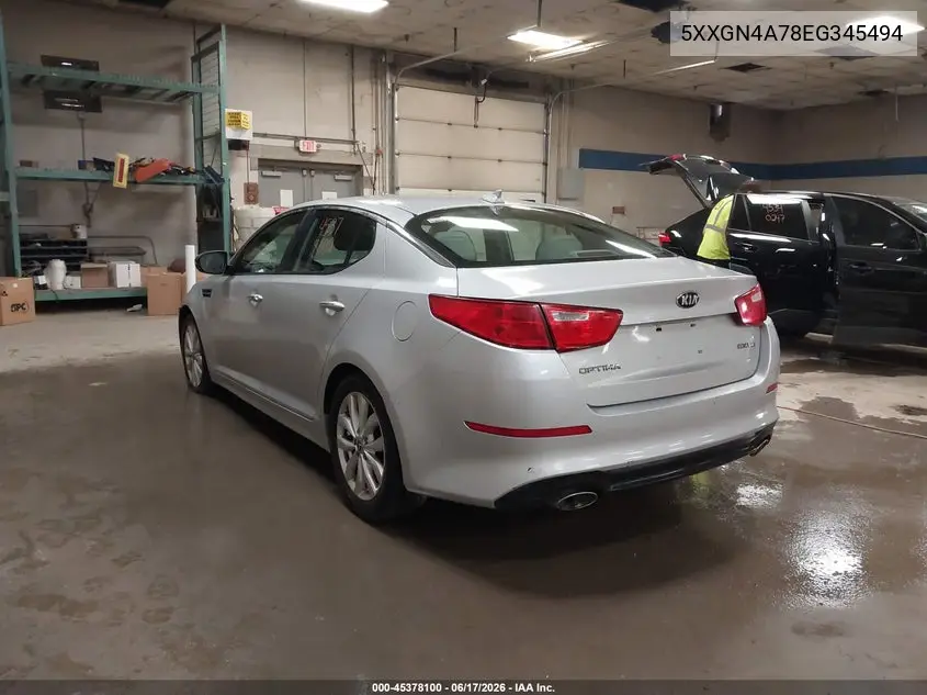 2014 Kia Optima Ex VIN: 5XXGN4A78EG345494 Lot: 45378100