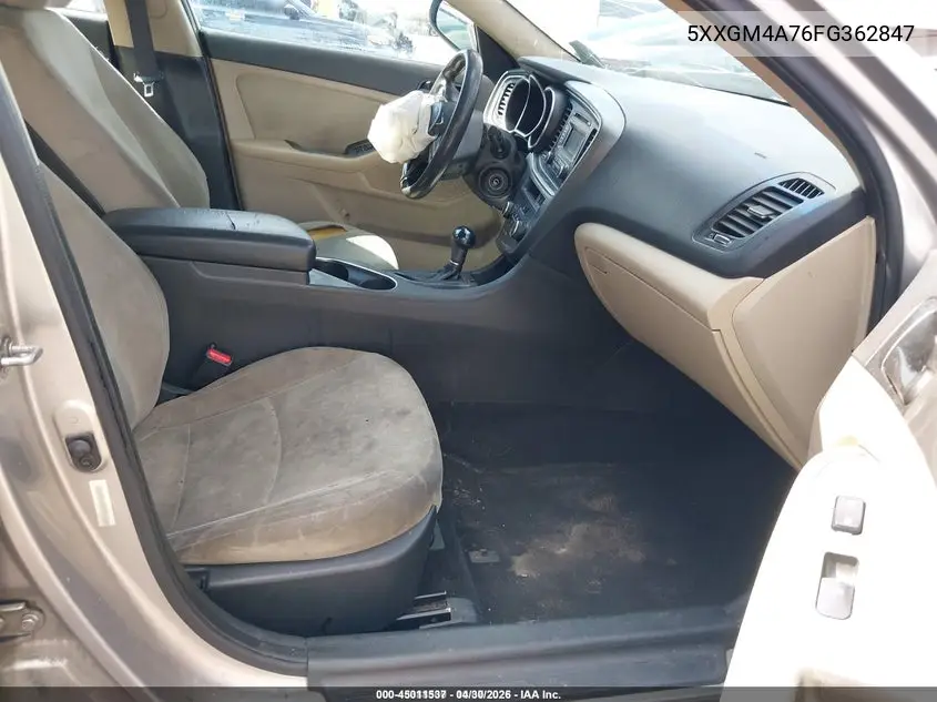 5XXGM4A76FG362847 2015 Kia Optima Lx