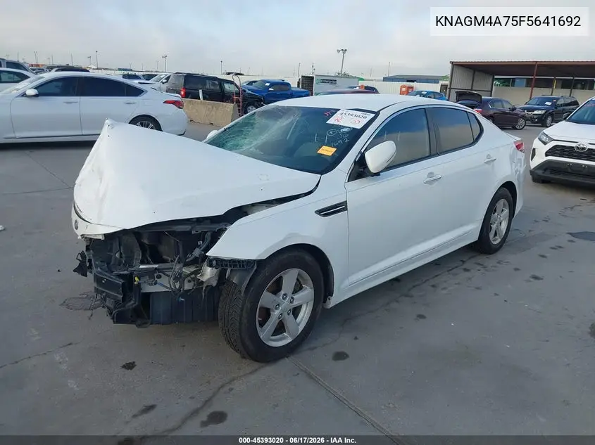 2015 Kia Optima Lx VIN: KNAGM4A75F5641692 Lot: 45393020