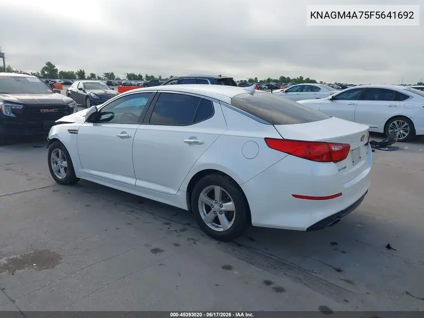 2015 Kia Optima Lx VIN: KNAGM4A75F5641692 Lot: 45393020