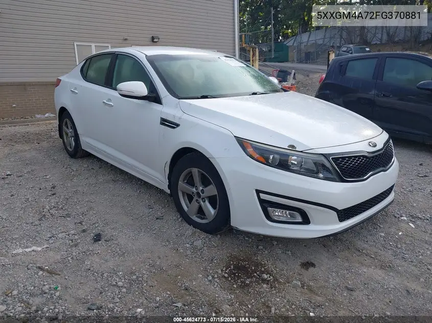 2015 Kia Optima Lx VIN: 5XXGM4A72FG370881 Lot: 45624773