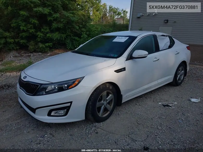 2015 Kia Optima Lx VIN: 5XXGM4A72FG370881 Lot: 45624773