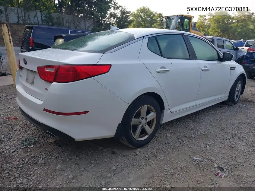 2015 Kia Optima Lx VIN: 5XXGM4A72FG370881 Lot: 45624773