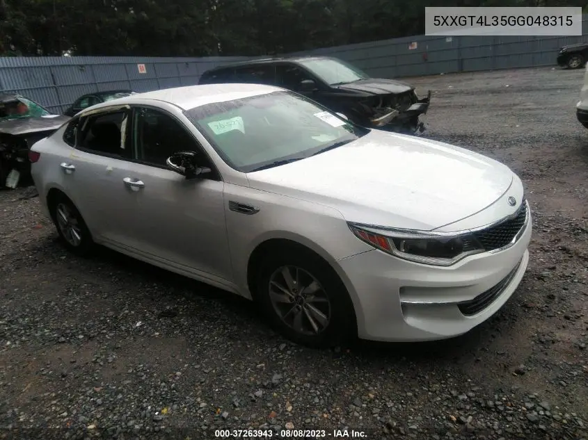 5XXGT4L35GG048315 2016 Kia Optima Lx