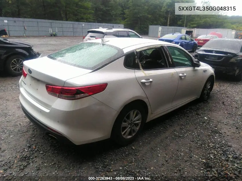 5XXGT4L35GG048315 2016 Kia Optima Lx