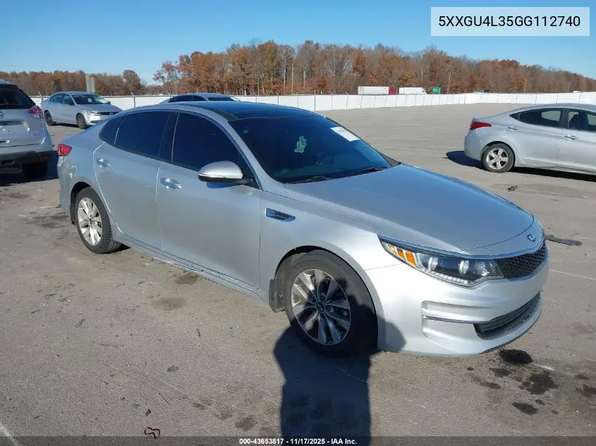5XXGU4L35GG112740 2016 Kia Optima Ex