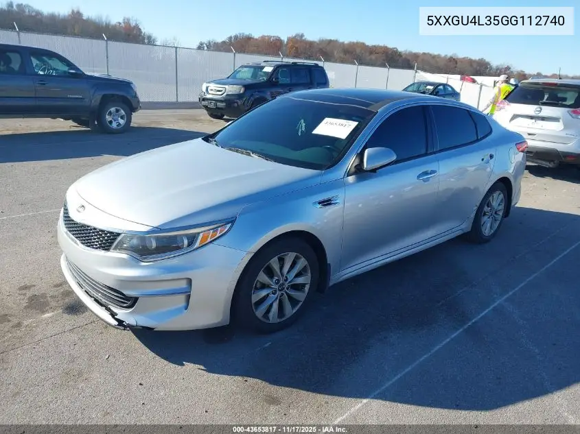 5XXGU4L35GG112740 2016 Kia Optima Ex