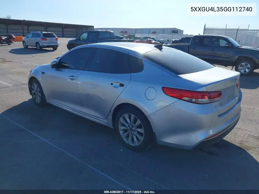 5XXGU4L35GG112740 2016 Kia Optima Ex