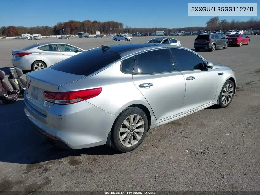 5XXGU4L35GG112740 2016 Kia Optima Ex