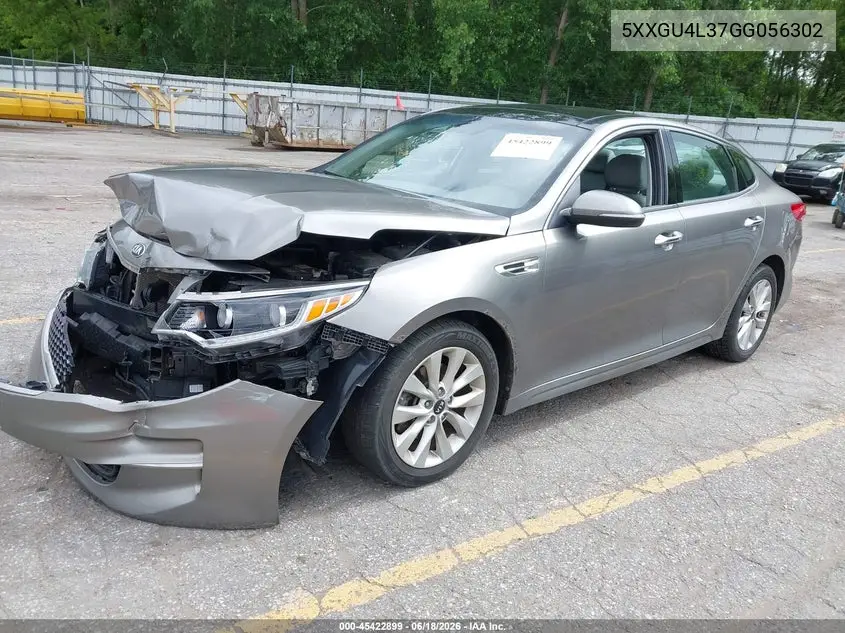 2016 Kia Optima Ex VIN: 5XXGU4L37GG056302 Lot: 45422899