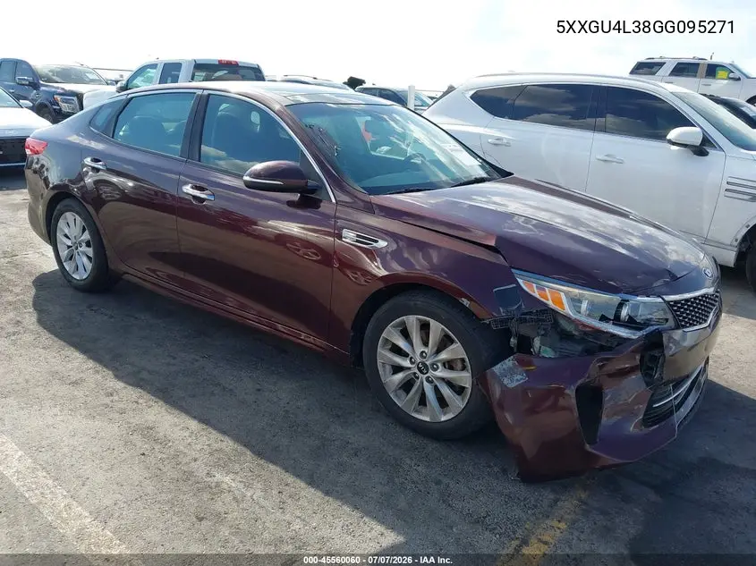 2016 Kia Optima Ex VIN: 5XXGU4L38GG095271 Lot: 45560060