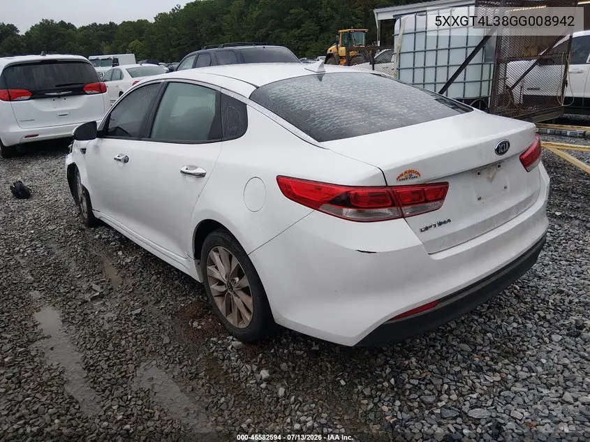 2016 Kia Optima Lx VIN: 5XXGT4L38GG008942 Lot: 45582594