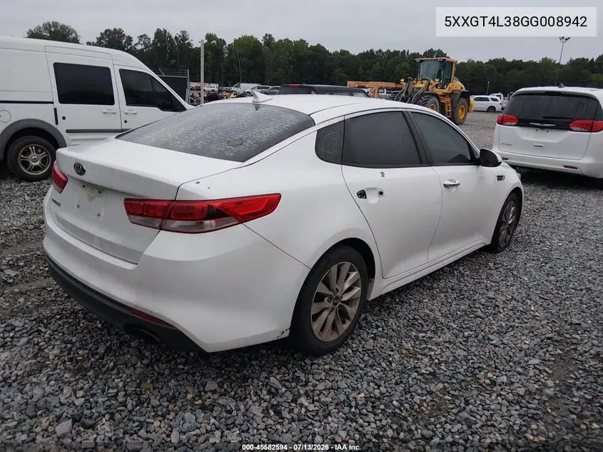 2016 Kia Optima Lx VIN: 5XXGT4L38GG008942 Lot: 45582594