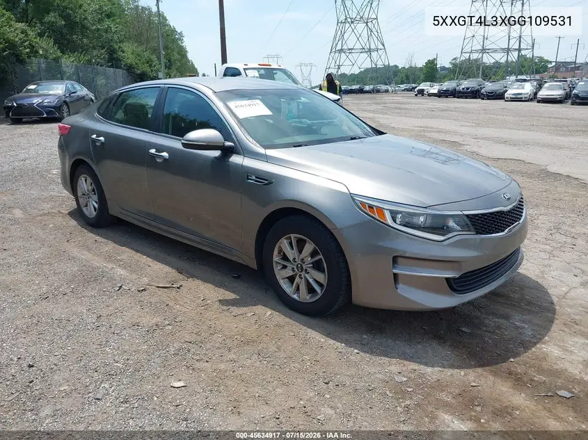 2016 Kia Optima Lx VIN: 5XXGT4L3XGG109531 Lot: 45634917