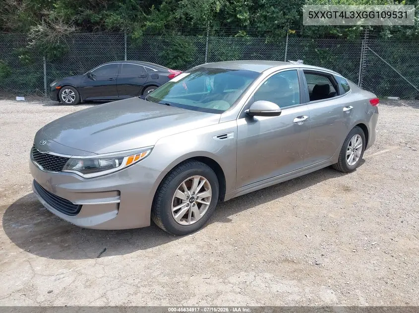 2016 Kia Optima Lx VIN: 5XXGT4L3XGG109531 Lot: 45634917